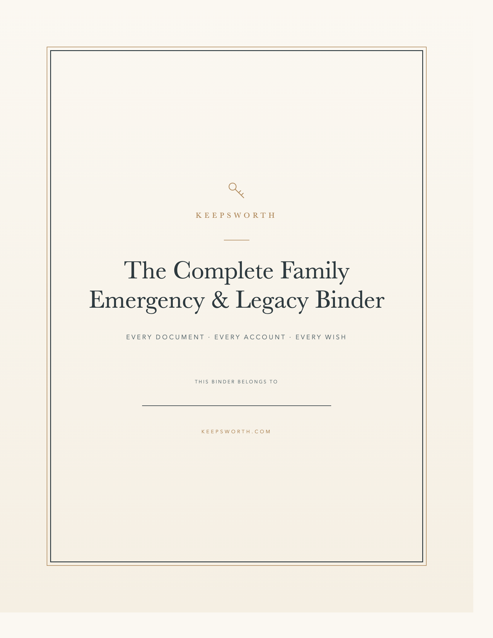 Family Emergency & Legacy Binder cover