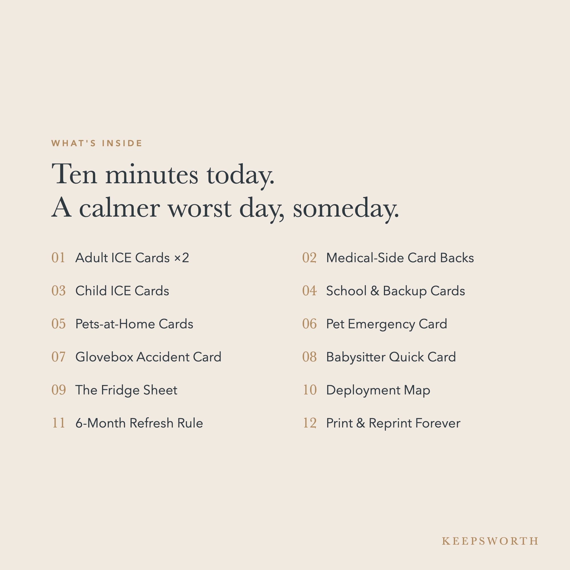 ICE Wallet Card Kit — what's inside