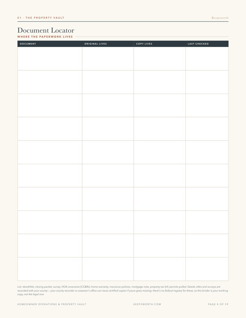 Document Locator, a fill-in layout